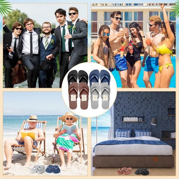Bulk Women Men Kids Flip Flops Wedding Pool Beach Party Gift Pack 24 Pairs - Picture 4 of 6